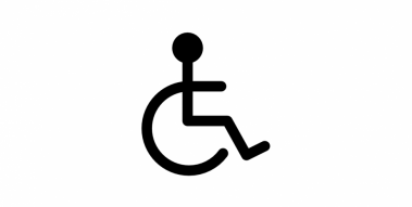 Grafika z symbolem niepełnosprawności ruchu. 
